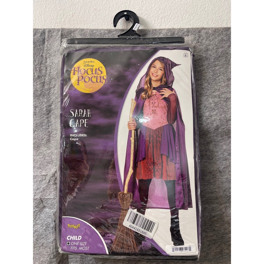 Disney Hocus Pocus Sarah Sanderson Cape ONLY Halloween Child Purple 1 Size NEW